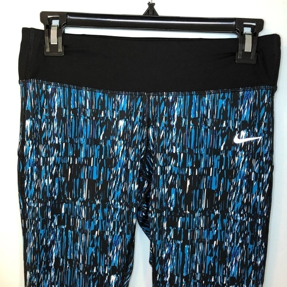 Nike Dri-Fit Running Blue & Black Capris Size Small - Picture 3 of 10